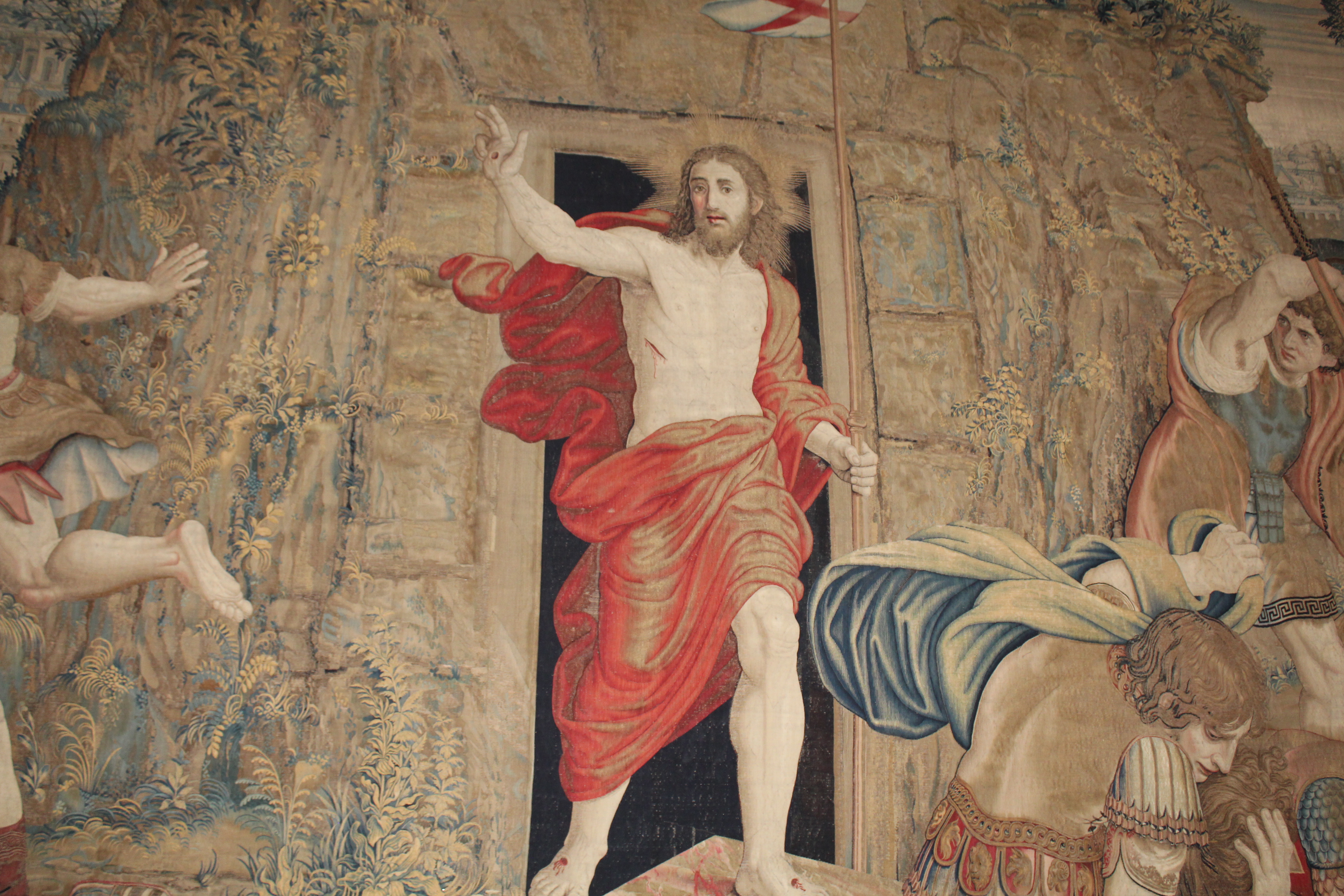 Ausschnitt aus "Die Auferstehung, Wandbehang, 1525-1531, aus dem Musei Vaticani