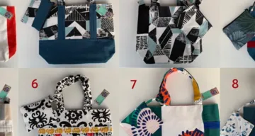 8 Taschen aus dem Nähprojekt in Pogradec, Albanien