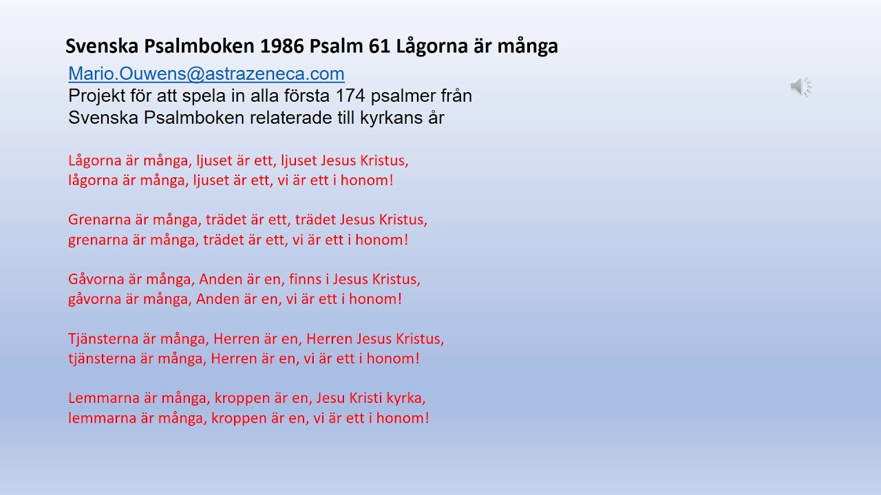 Svenska Psalmboken psalm 61 Lågorna är många