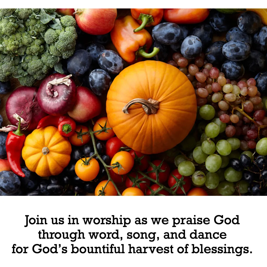 Celebrate the Harvest on Sunday 19 October 2025